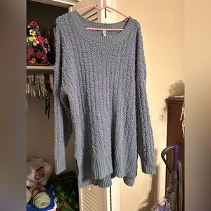 Zenana Premium Blue Sweater Tunic